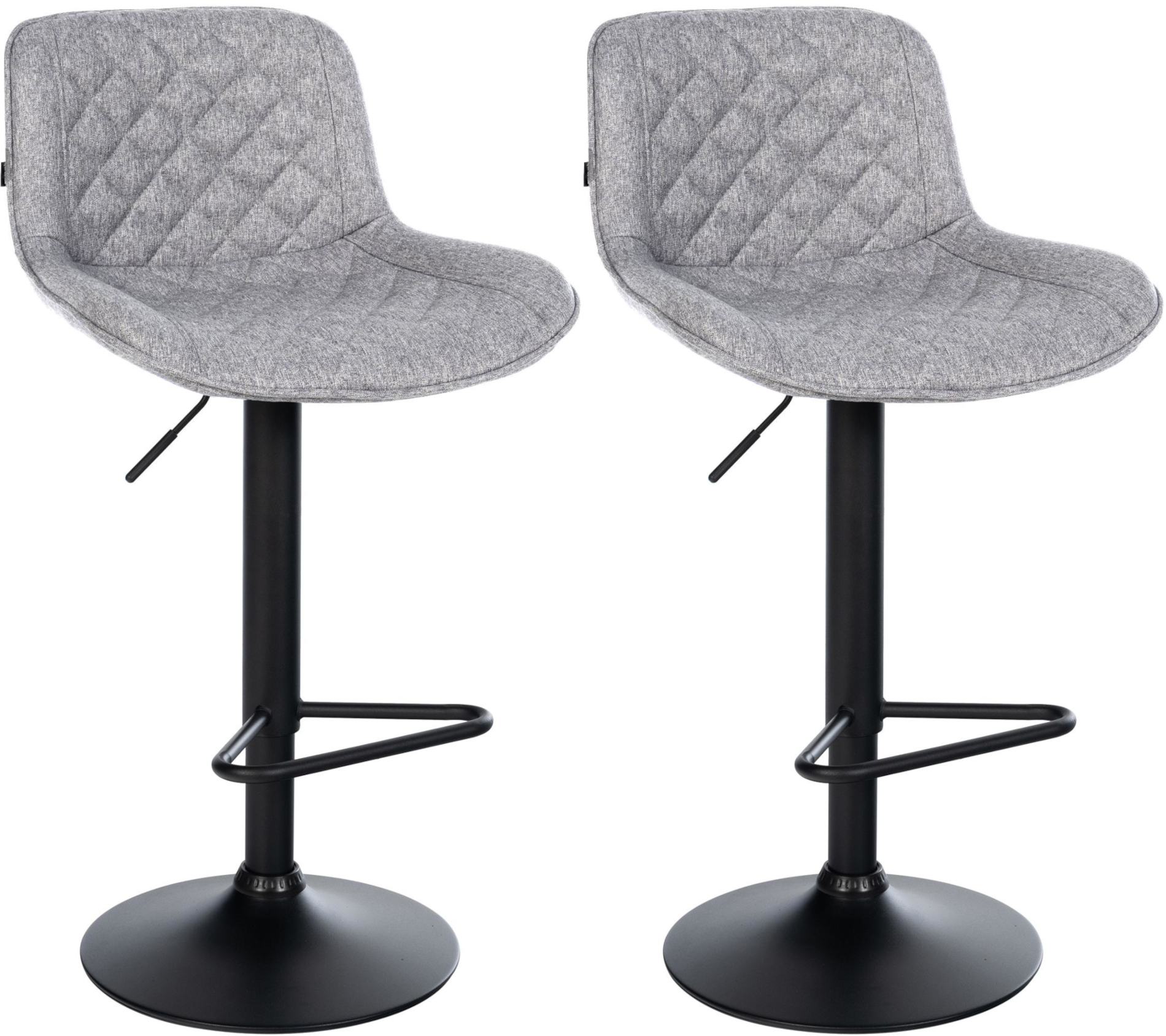 2er Set Barhocker Kasson Stoff, grau