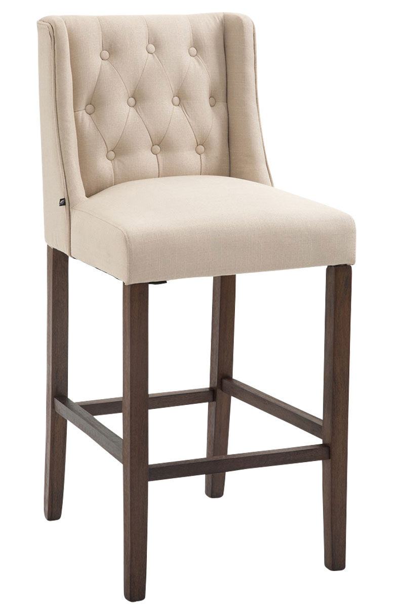 Barhocker Cassandra Stoff Antik-dunkel, creme