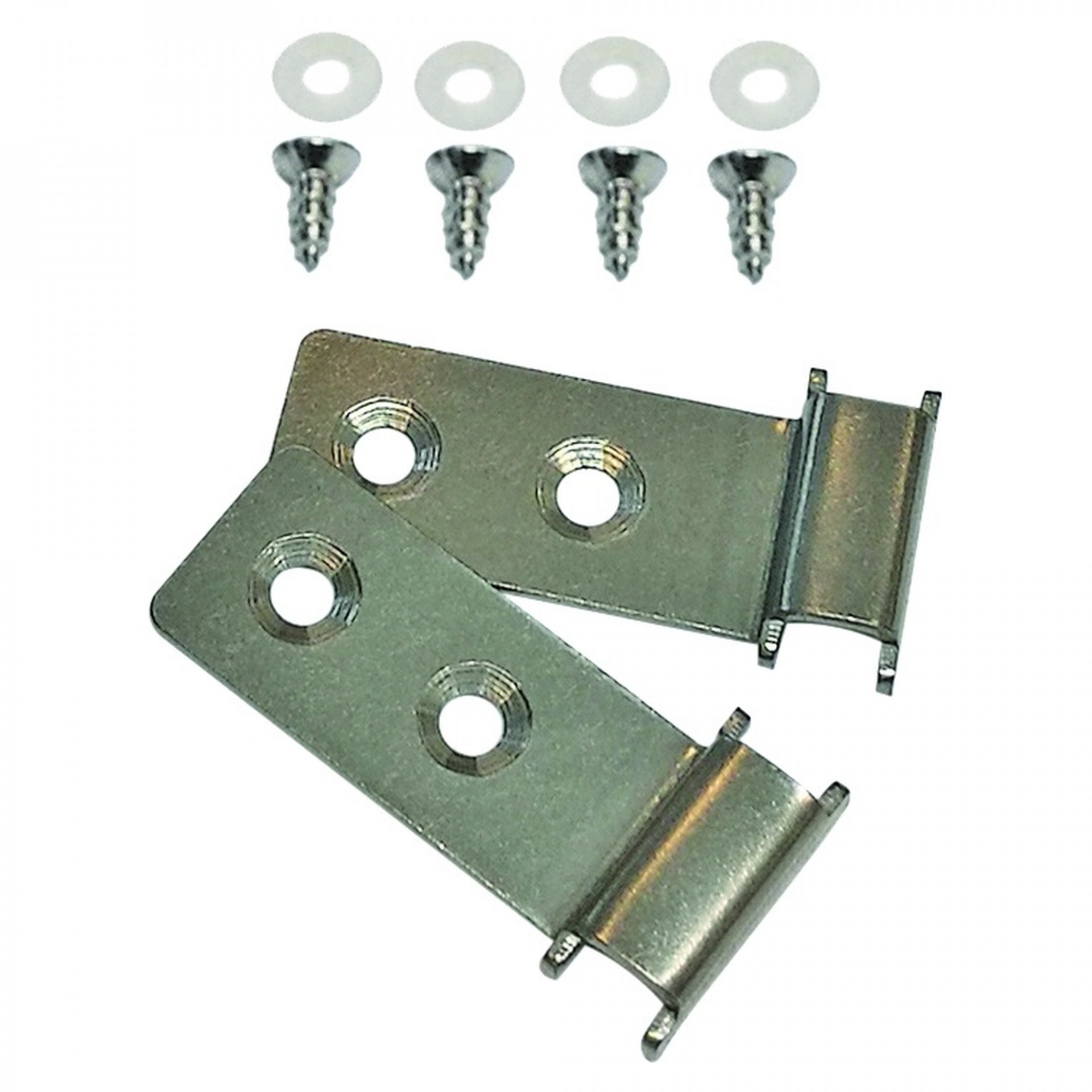 530272 Befestigungsclips für Alu-Abdeckleisten, silber, 2 Alu-Clips inkl. Schrauben