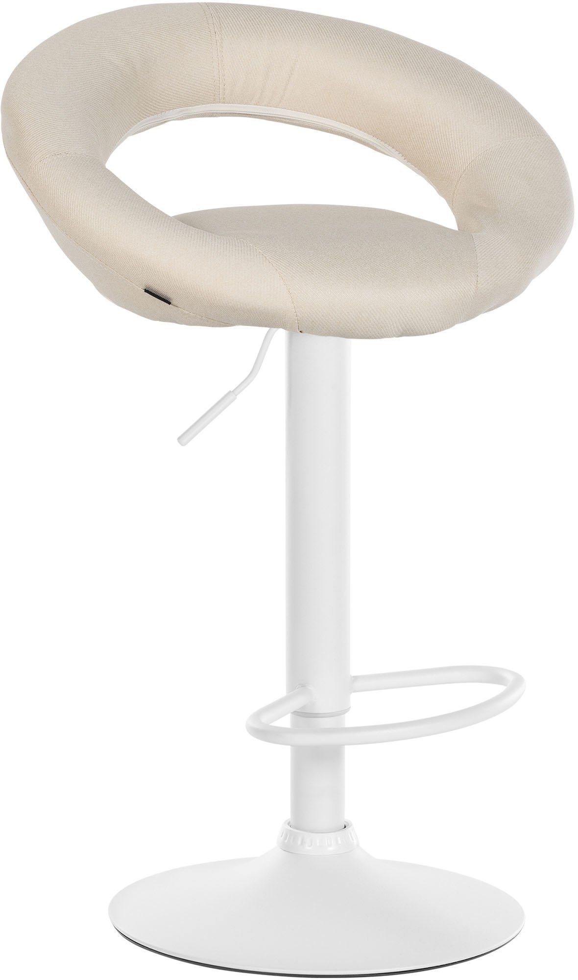 Barhocker Olinda Stoff weiß, creme
