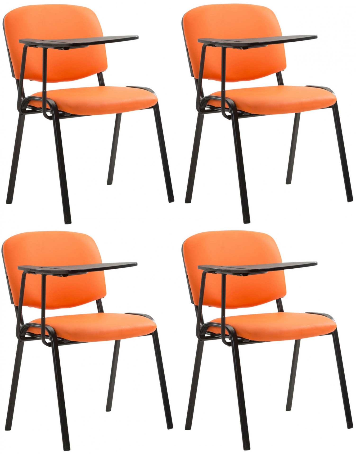 4er Set Stühle Ken mit Klapptisch Kunstleder, orange