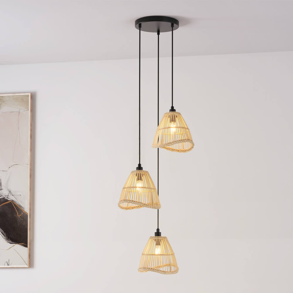 Hängeleuchte aus Rattan FELIA - Beige