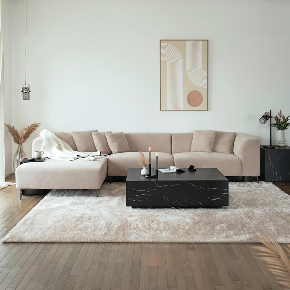 Ecksofa TORINO - 344 x 178 cm Beige Links