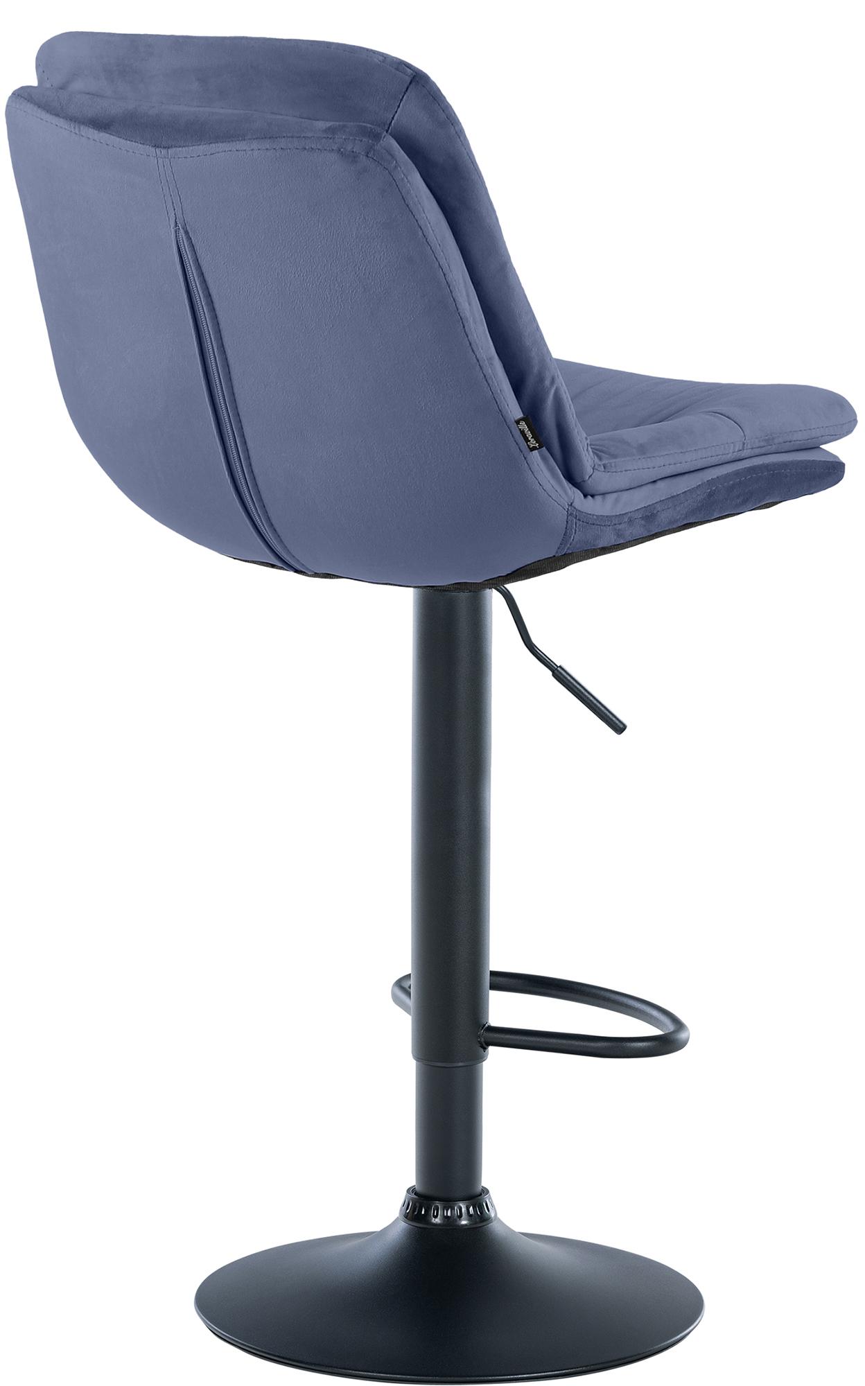 Barhocker Laurel Samt schwarz, blau