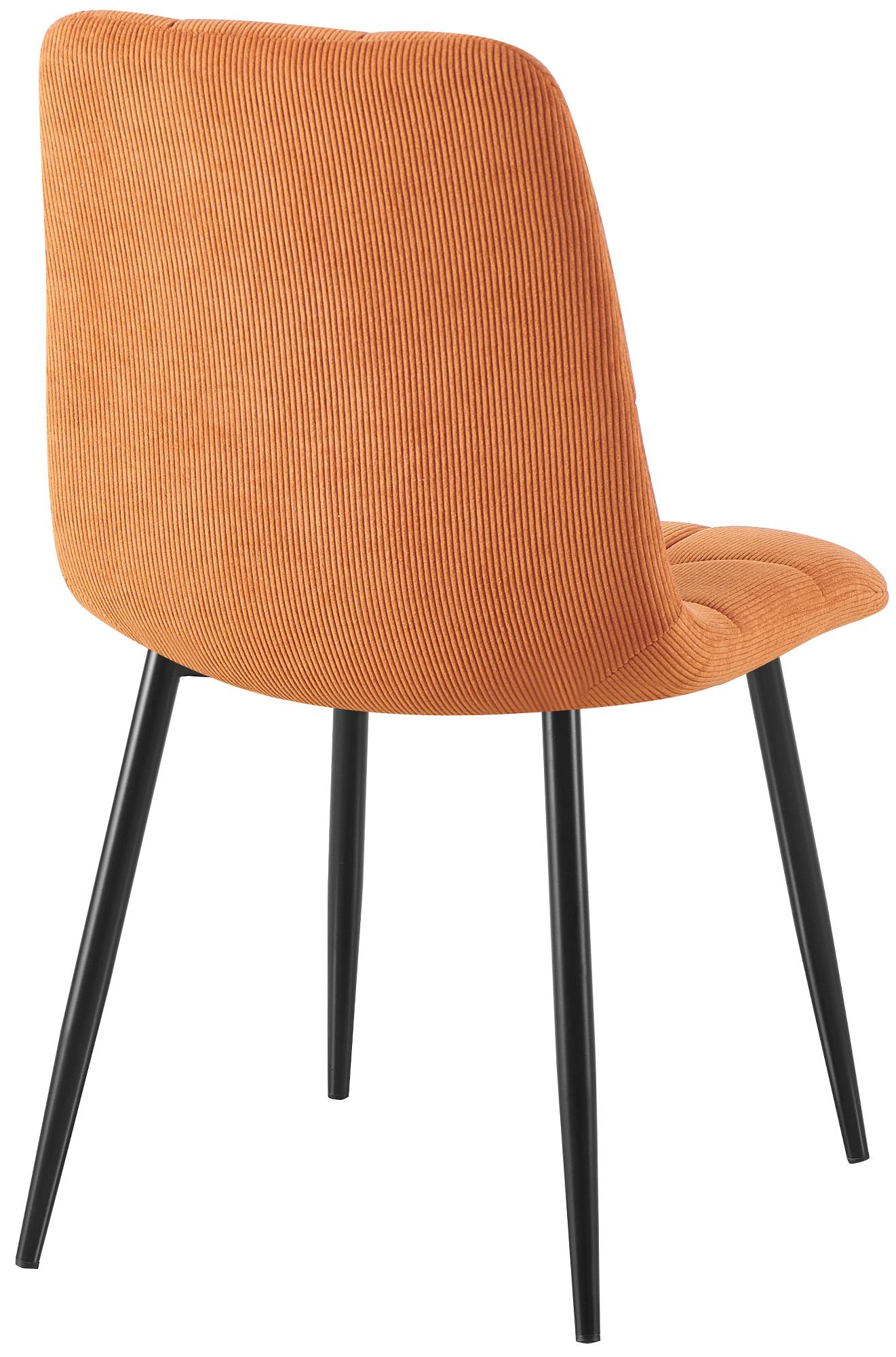 4er Set Esszimmerstuhl Tilde Cord, orange