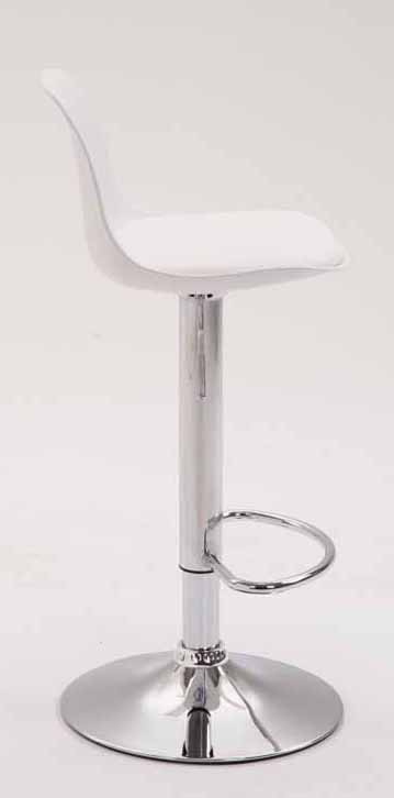2er Set Barhocker Kiel Kunststoff chrom, weiß