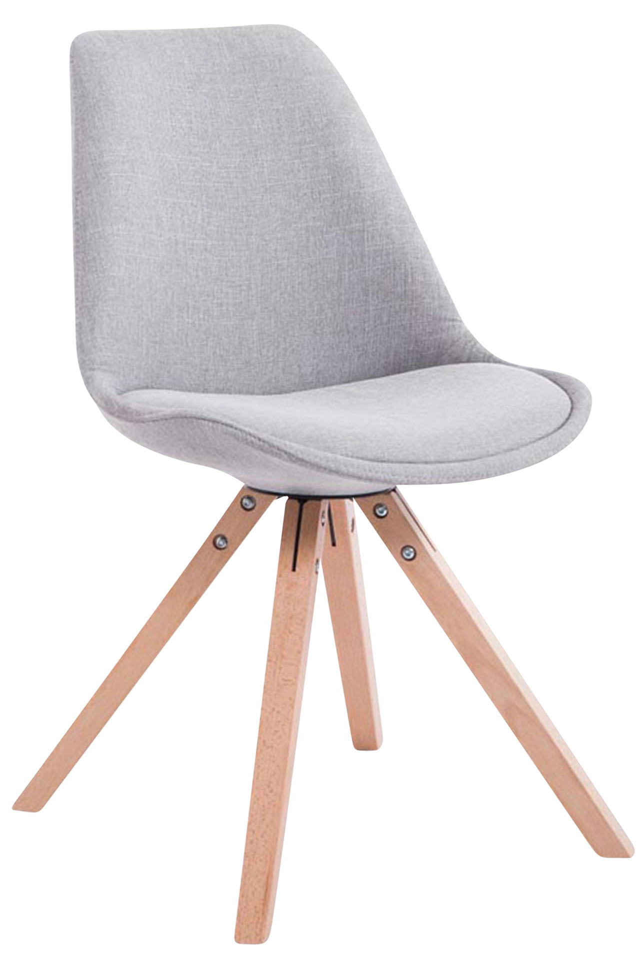 4er Set Besucherstuhl Toulouse Stoff Square Natura, grau
