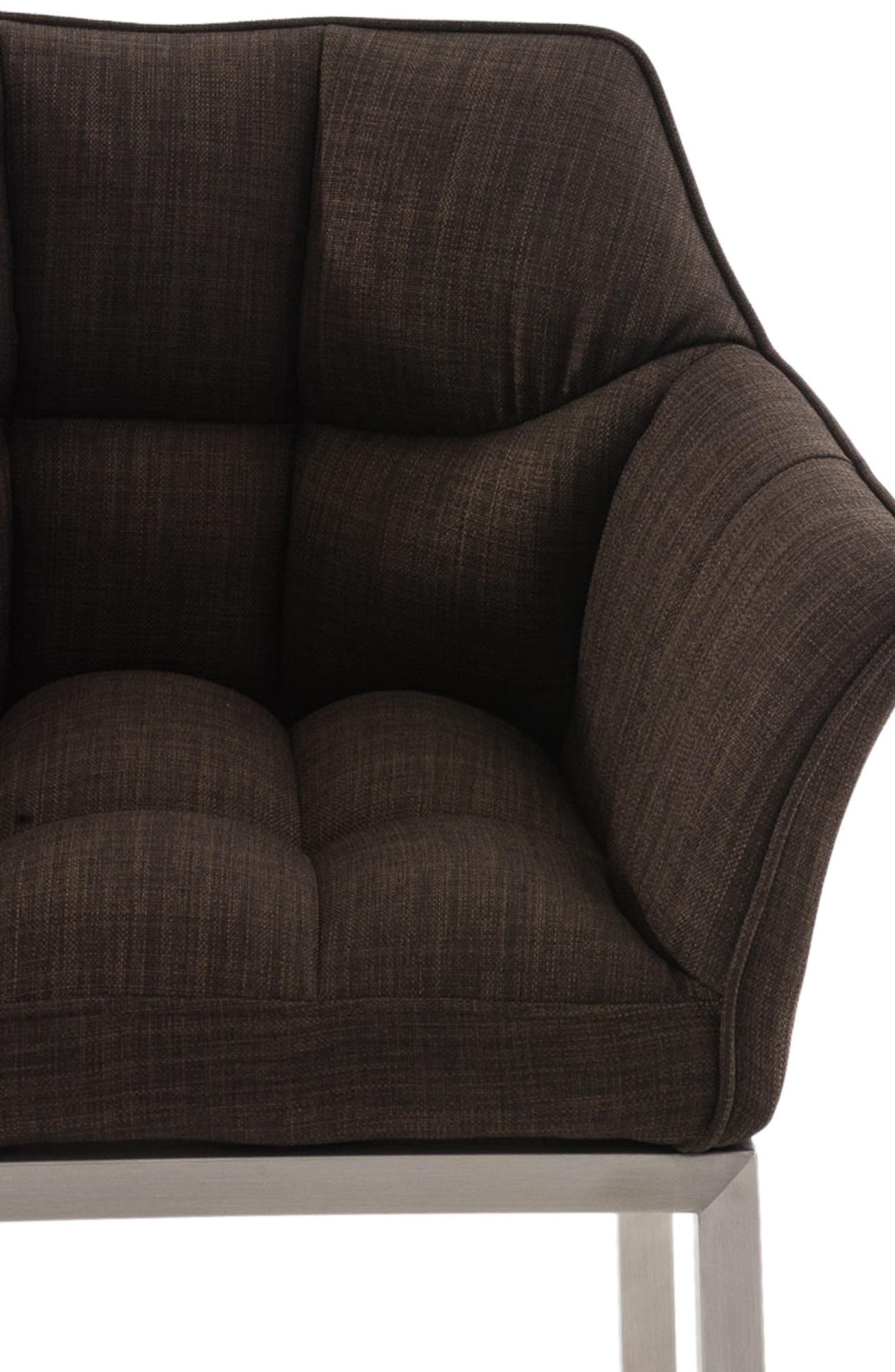 Barhocker Damaso E Stoff mit 4-Fuß Gestell, braun