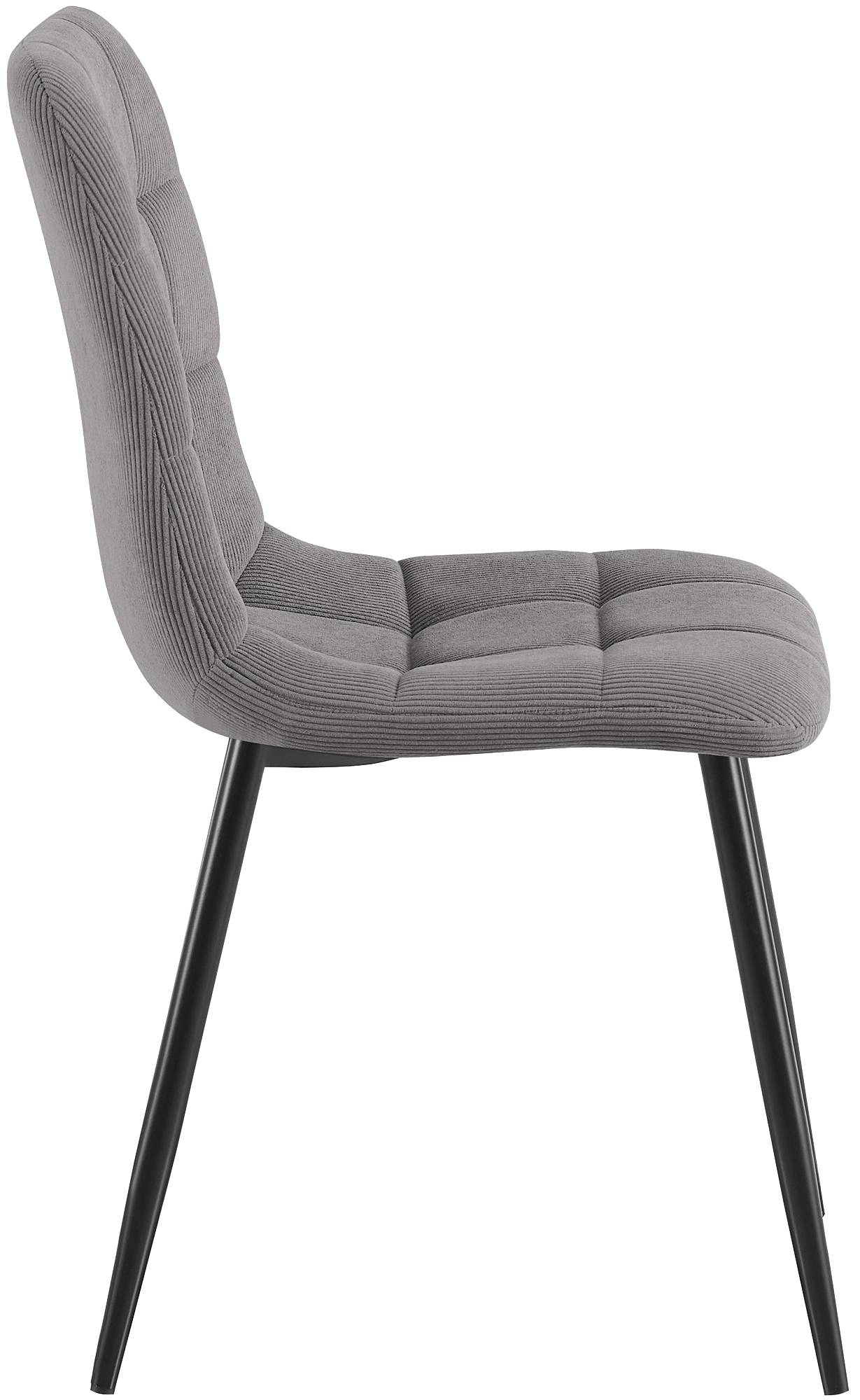 2er Set Esszimmerstuhl Antibes Cord, grau