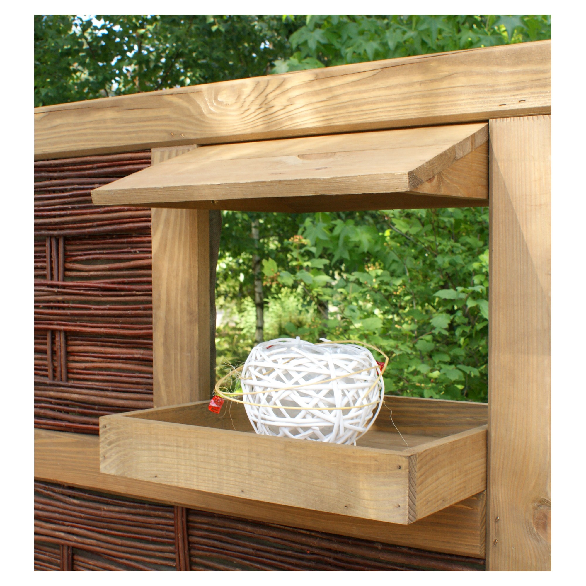 LABO-3D Vogelhaus, 36 x 36 x 6 (+7,5) cm, 2 teilig, Ablage und Dach