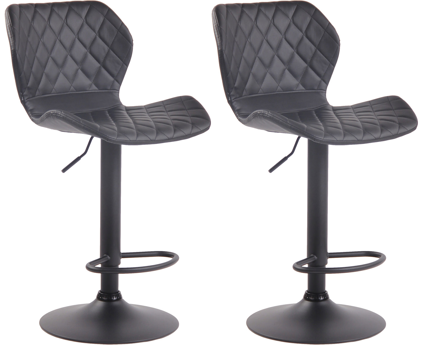 2er Set Barhocker Cork Kunstleder schwarz, schwarz