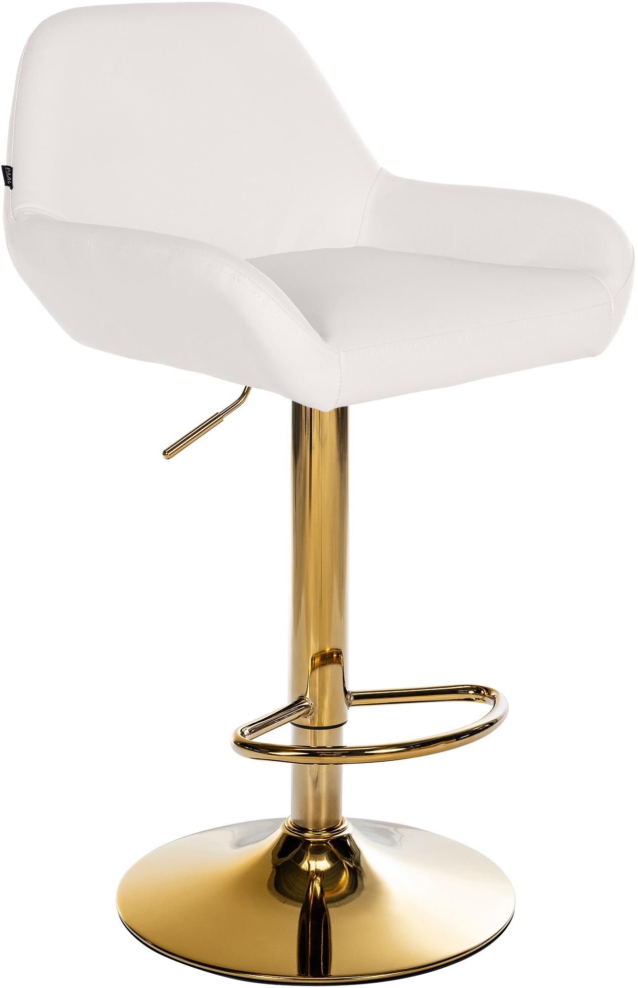 Barhocker Braga Gold Kunstleder, weiß