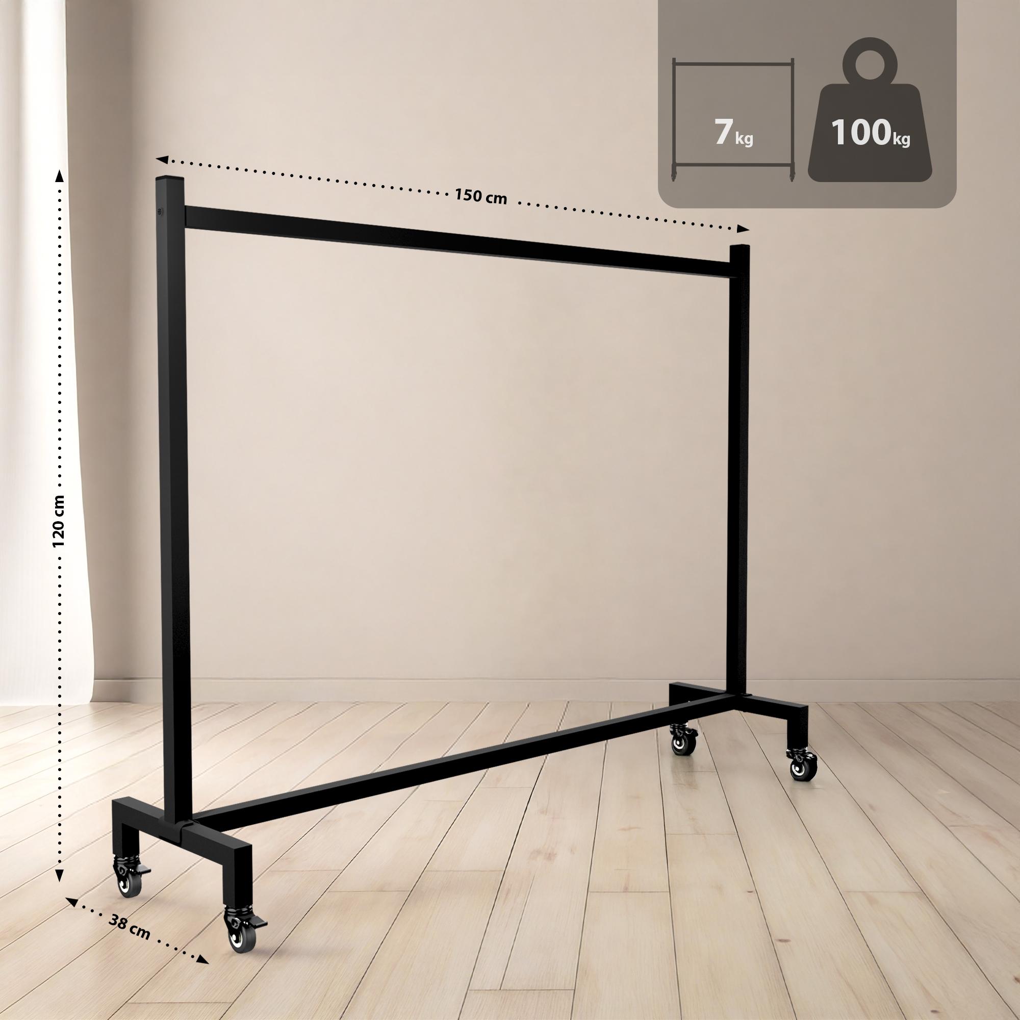 Kleiderständer Gisborne 150x38x120, schwarz