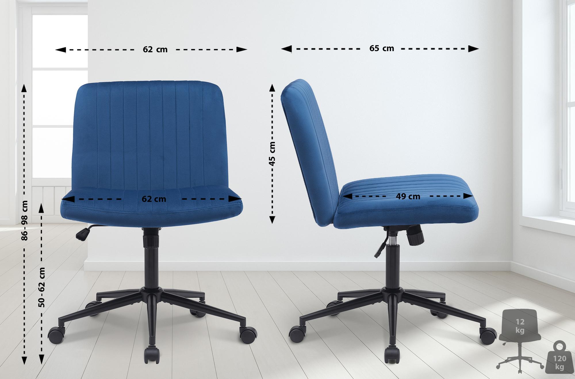 Bürostuhl Kingman Samt, blau