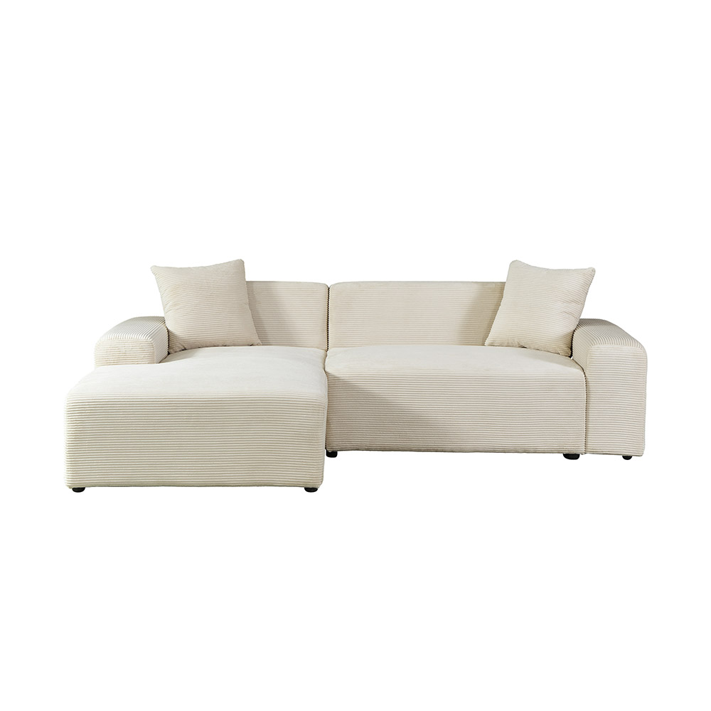 Ecksofa AMELIO Cord Beige Links - 240 x 178 cm