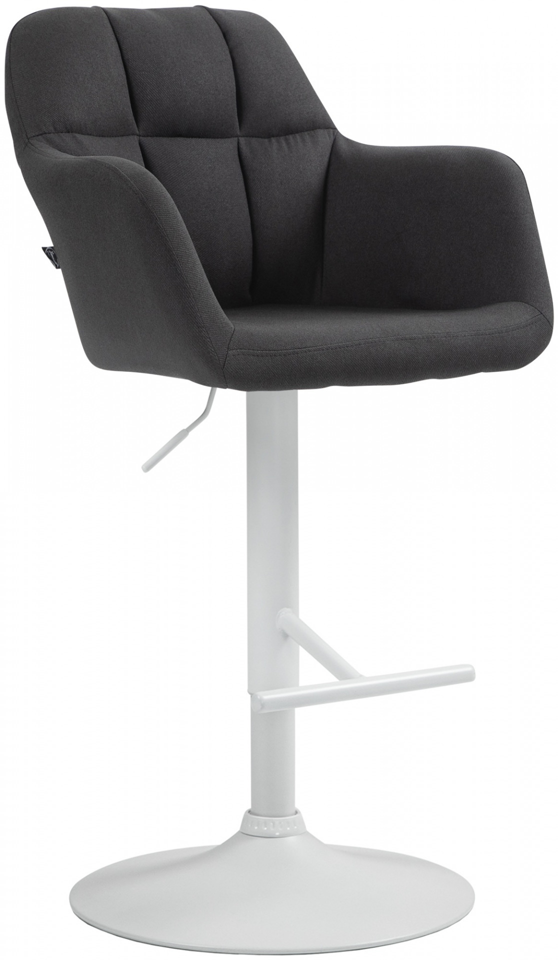 Barhocker Natoma Stoff weiß, schwarz