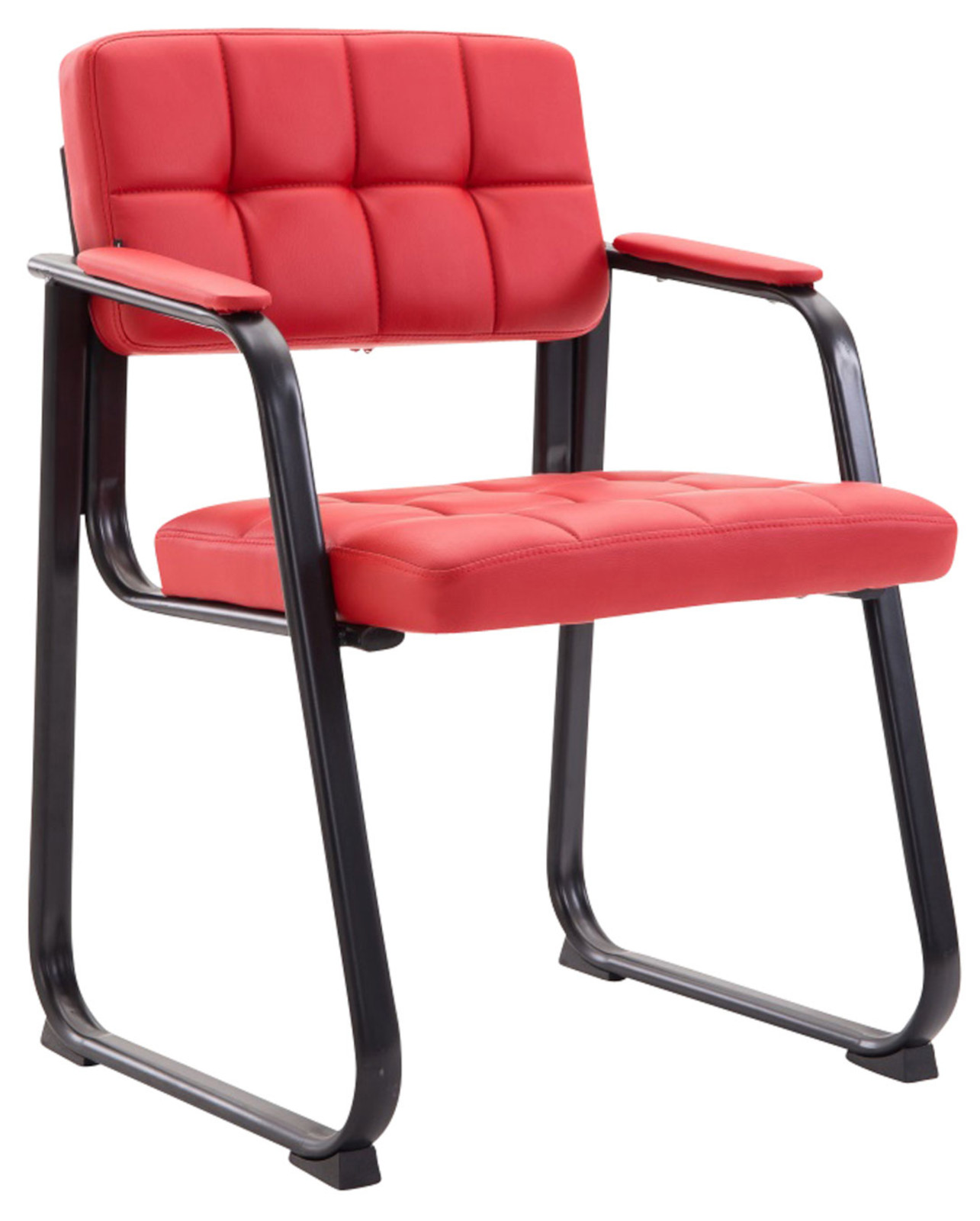 2er Set Besucherstühle Canada B Kunstleder, rot