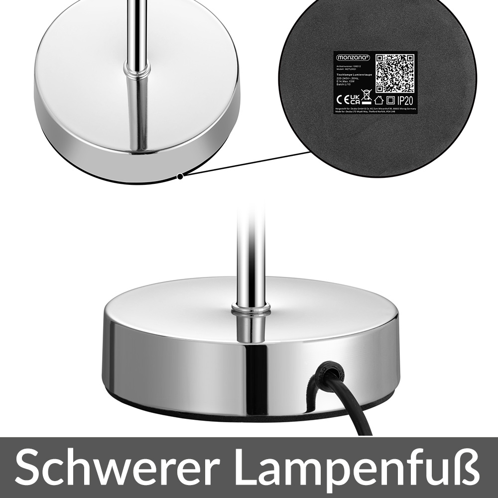 Tischlampe Lumière Weiß 32x13x13cm
