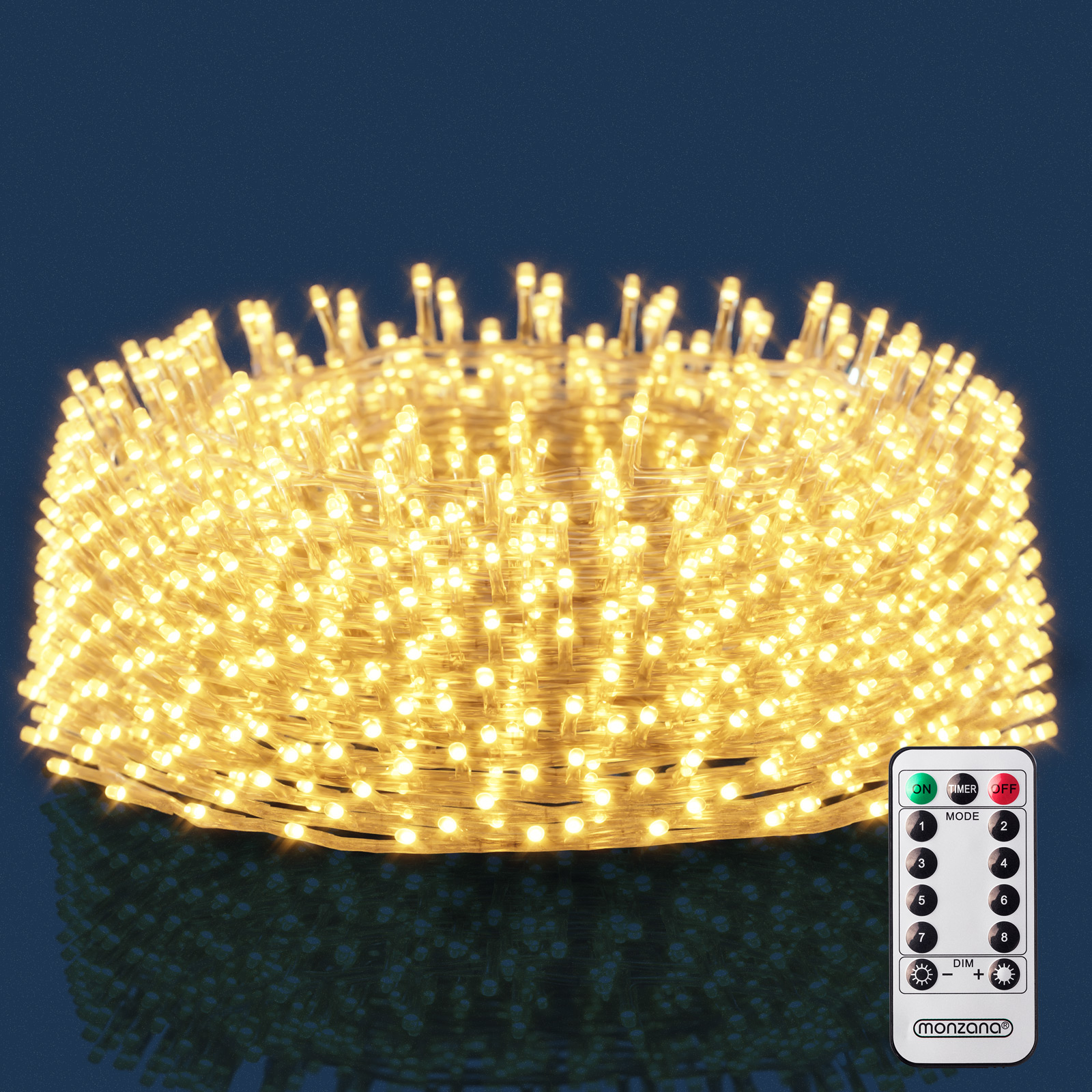 Regenlichterkette LED Warmweiß 10m Fernbedienung