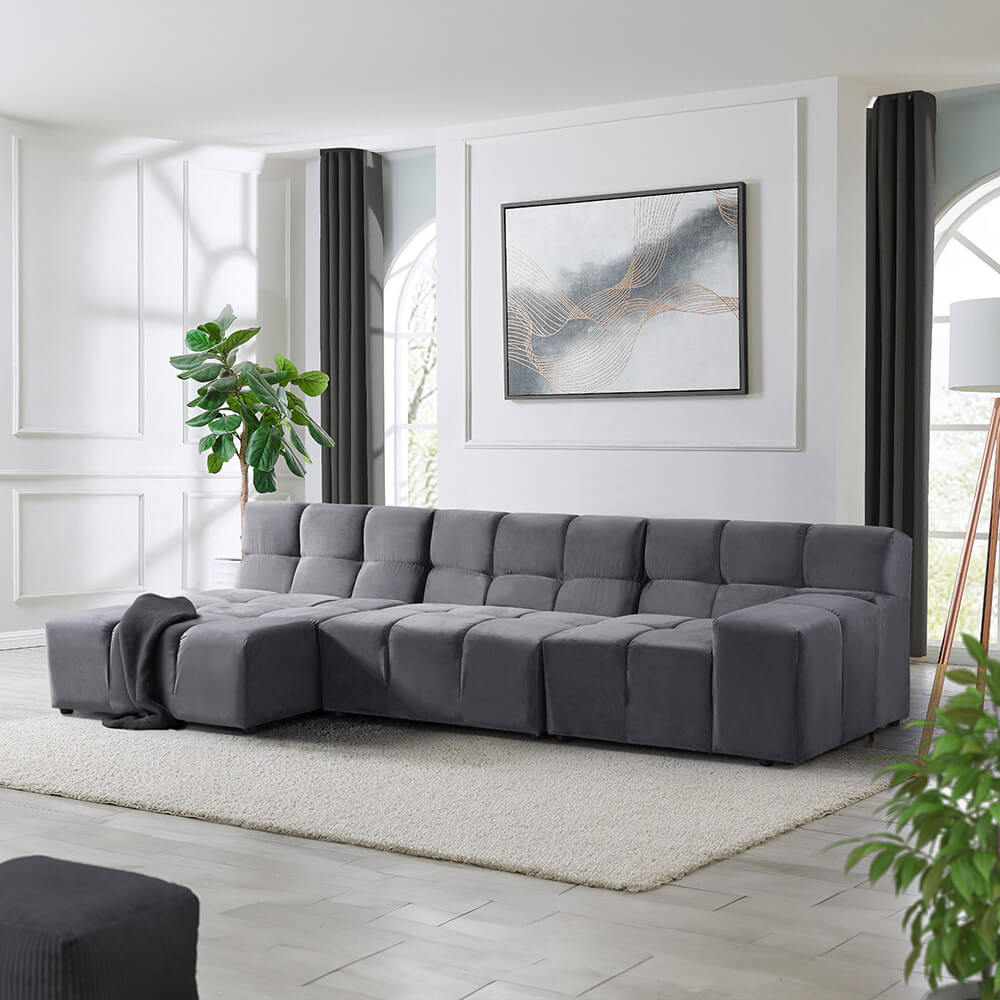 Modulares Sofa ORLENA - Anthrazit 306 x 98 cm