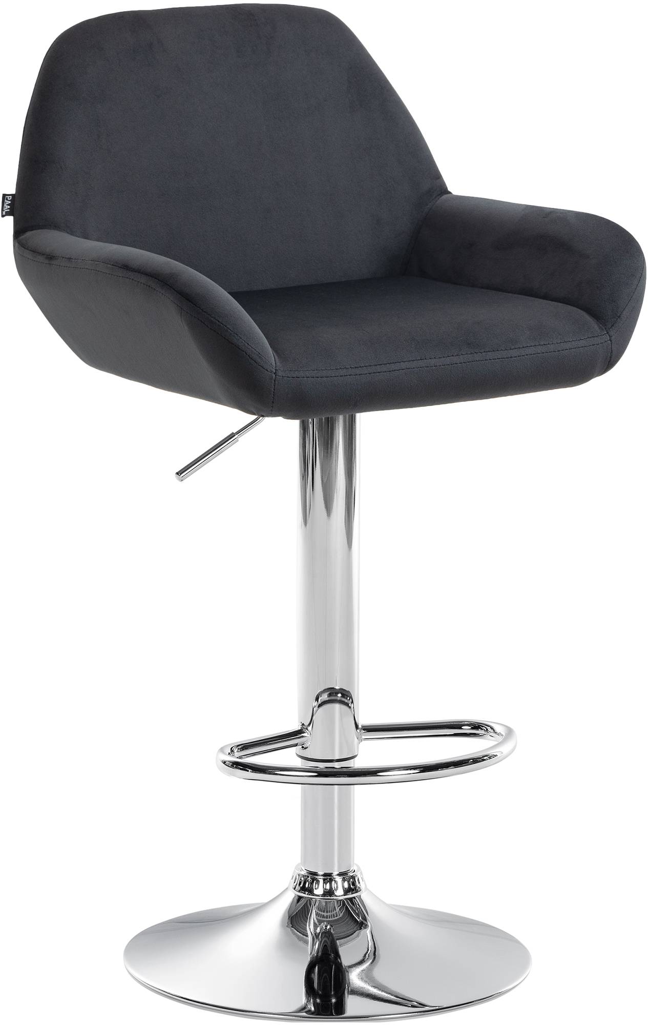 Barhocker Braga Samt chrom, schwarz