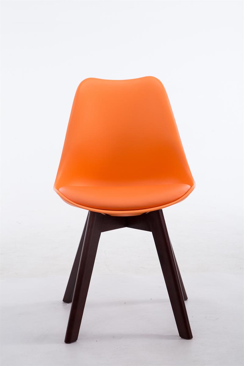 Besucherstuhl Borneo V2 Walnuss Kunstleder, orange