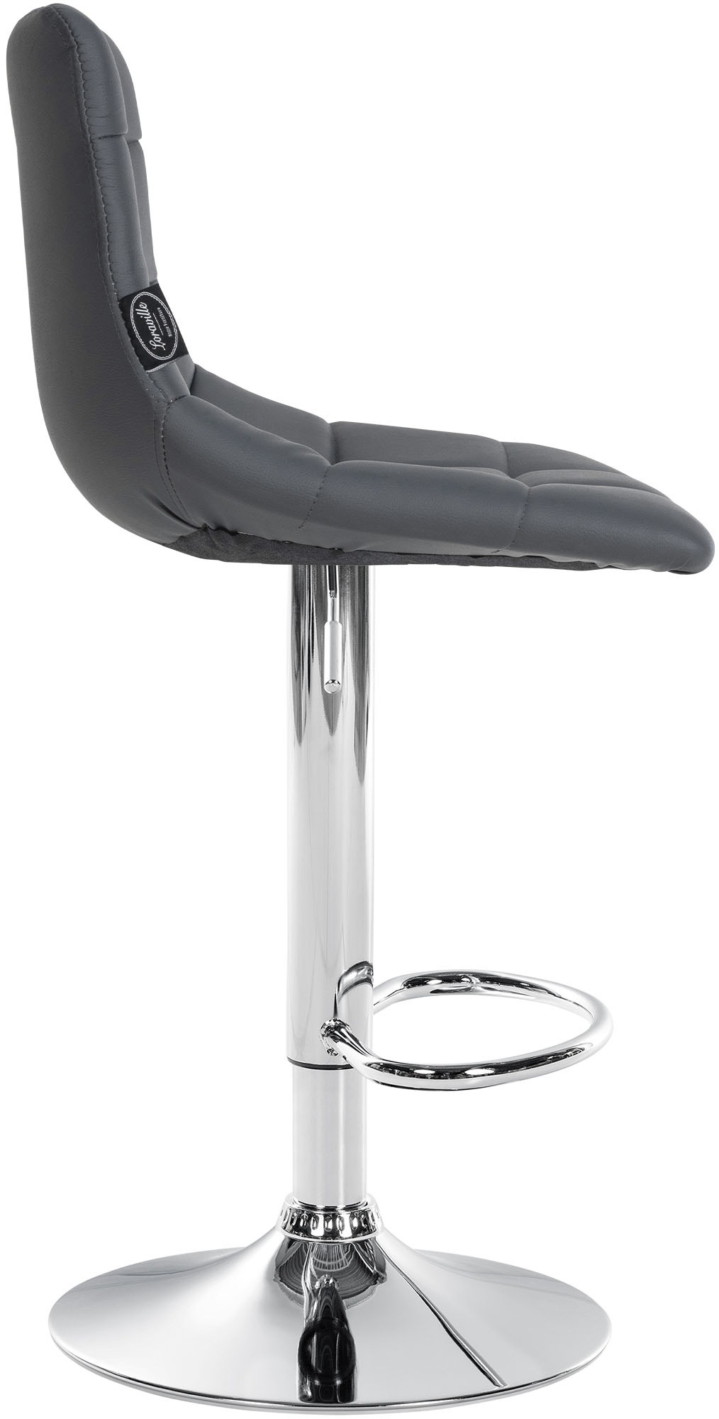2er Set Barhocker Jerry Kunstleder chrom, grau