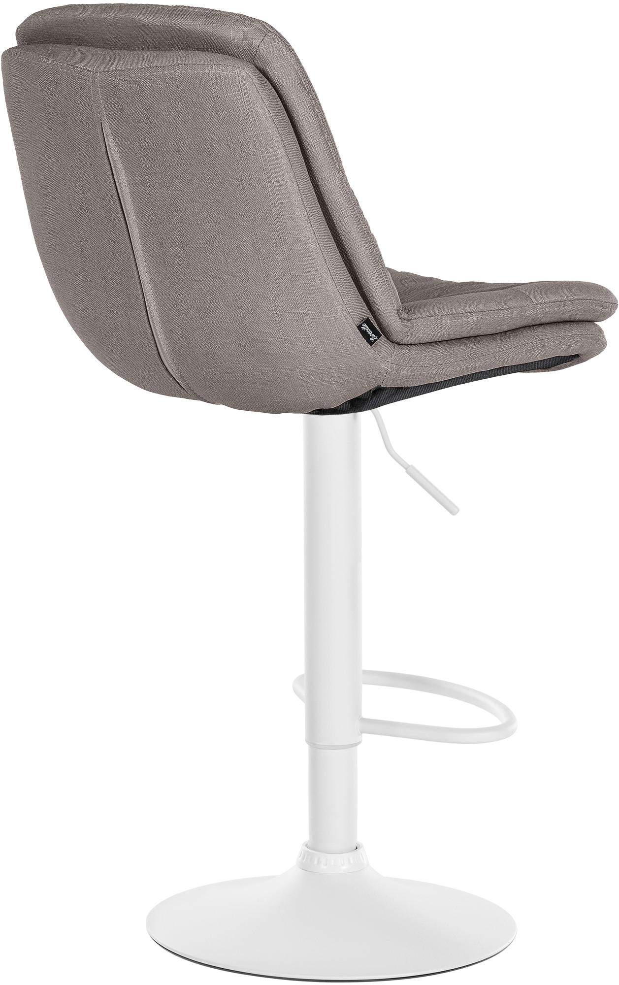 Barhocker Laurel Stoff weiß, grau