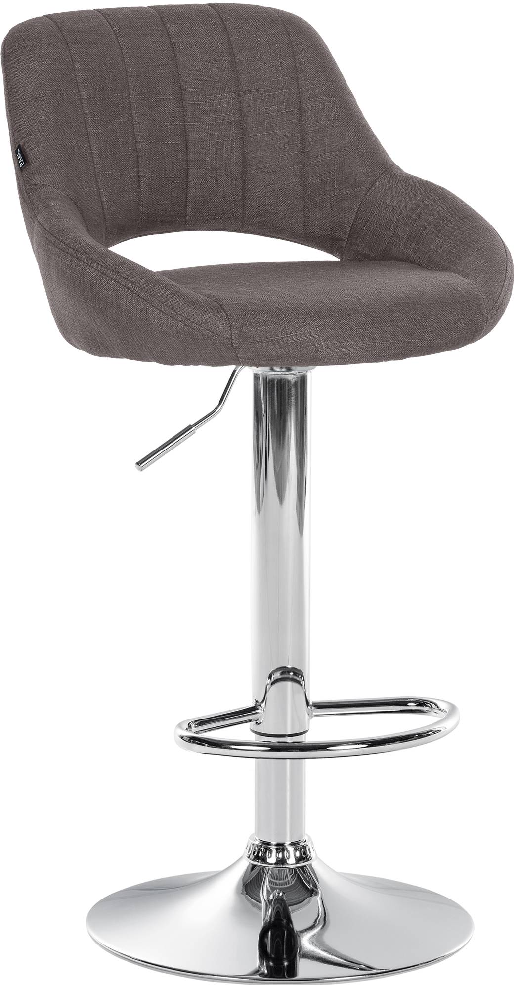 Barhocker Milet Stoff chrom, dunkelgrau