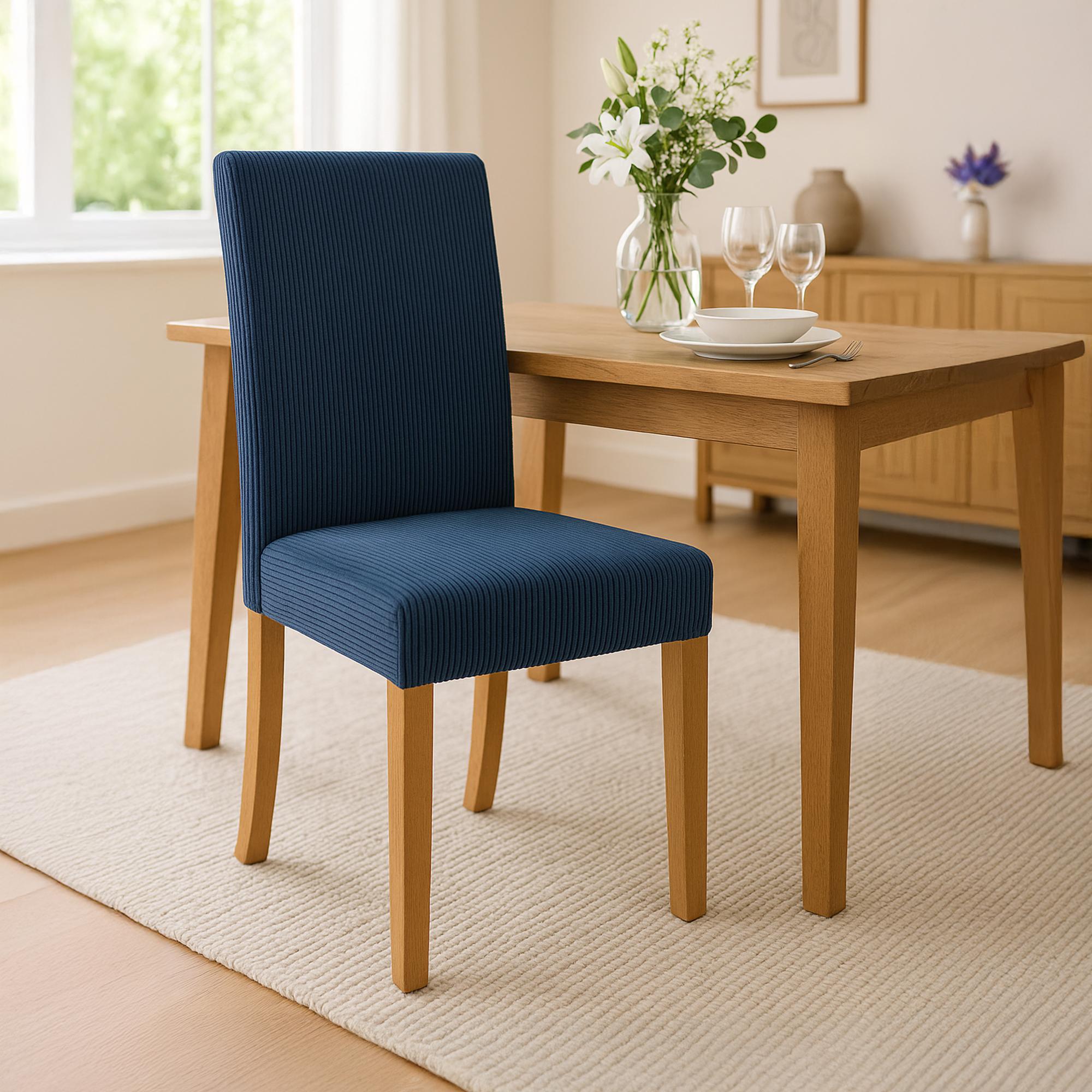 2er Set Esszimmerstuhl Ina Cord antik hell, blau