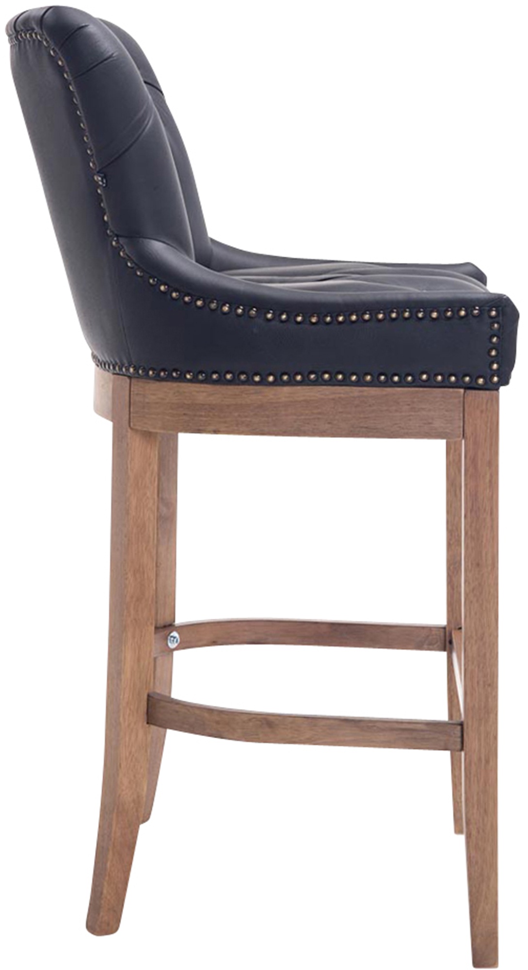 Barhocker Lakewood Echtleder, Antik-hell, schwarz