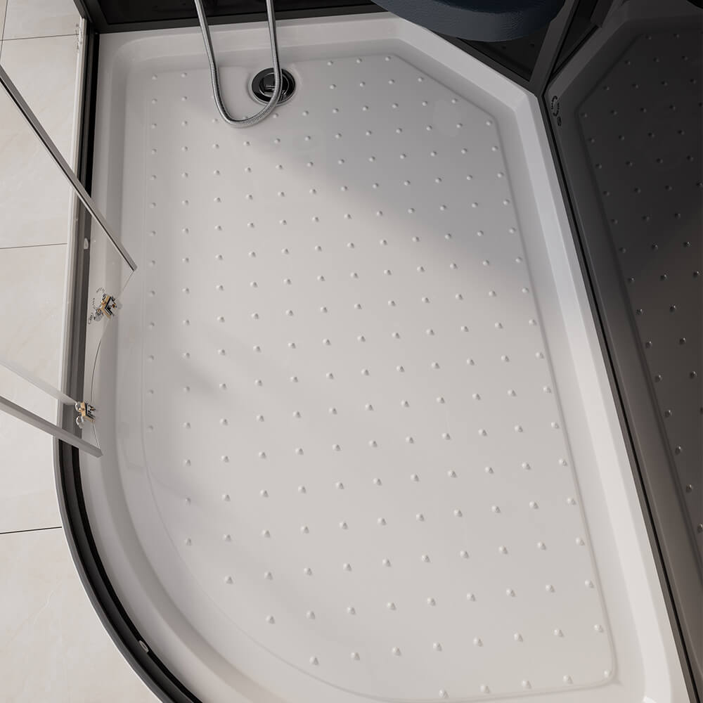 Dampfdusche mit Wasserfall und Dampfsauna BLACK PEARL - 120 x 80 cm Rechts