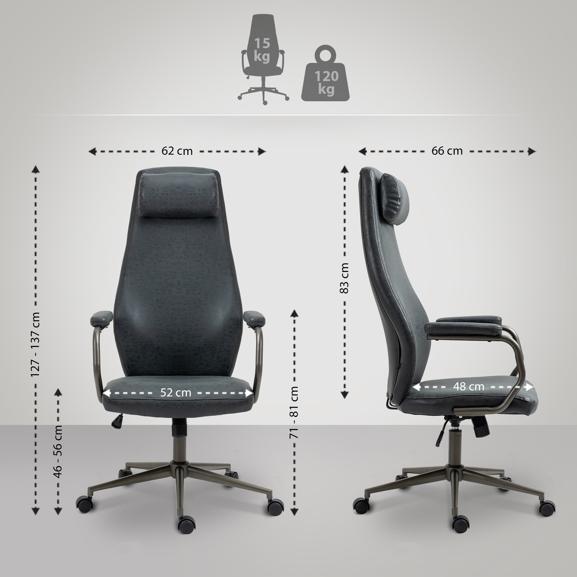 Bürostuhl Pocatello, antik schwarz