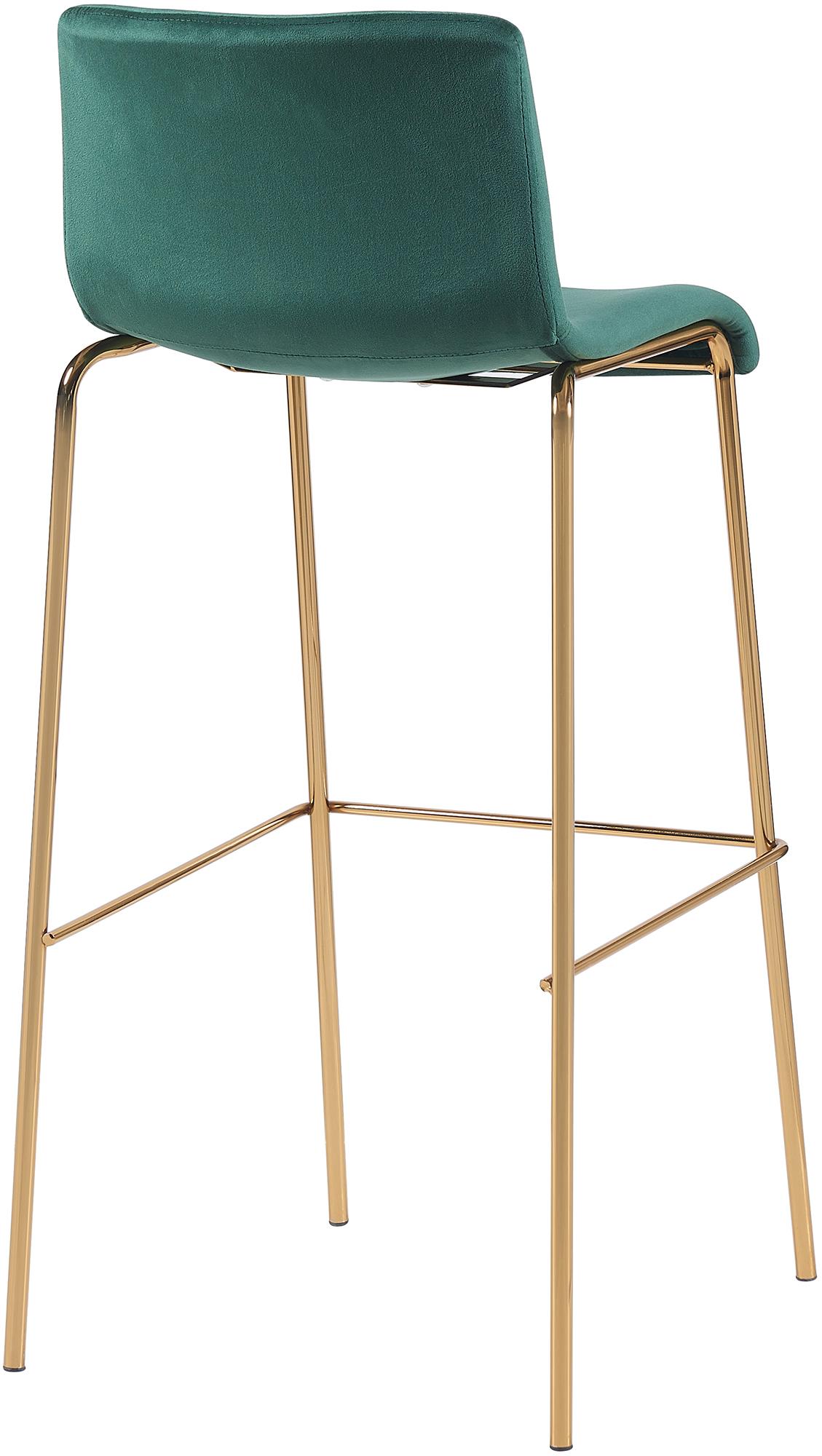 Barhocker Hoover Samt 4-Fuß Gold, grün