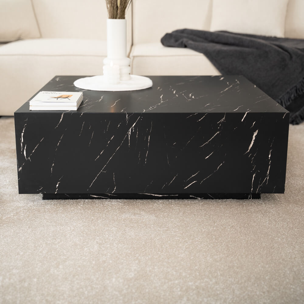 Couchtisch Marmor AMIRI XL - 95 x 95 cm Schwarz