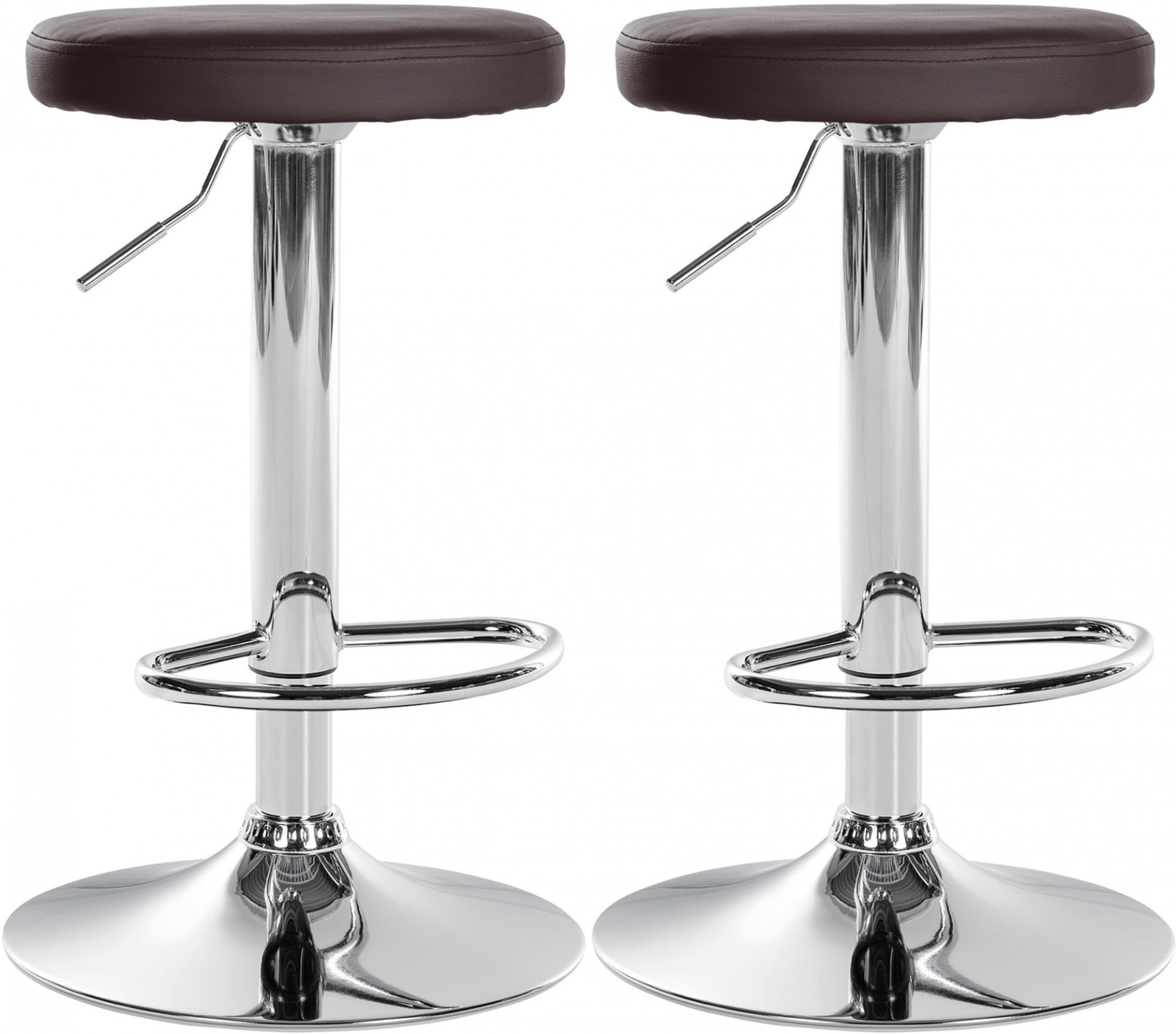 2er Set Barhocker Ponte Kunstleder chrom, braun