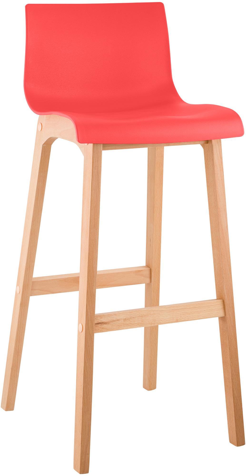 Barhocker Hoover Natura 4-Fuß Gestell, rot