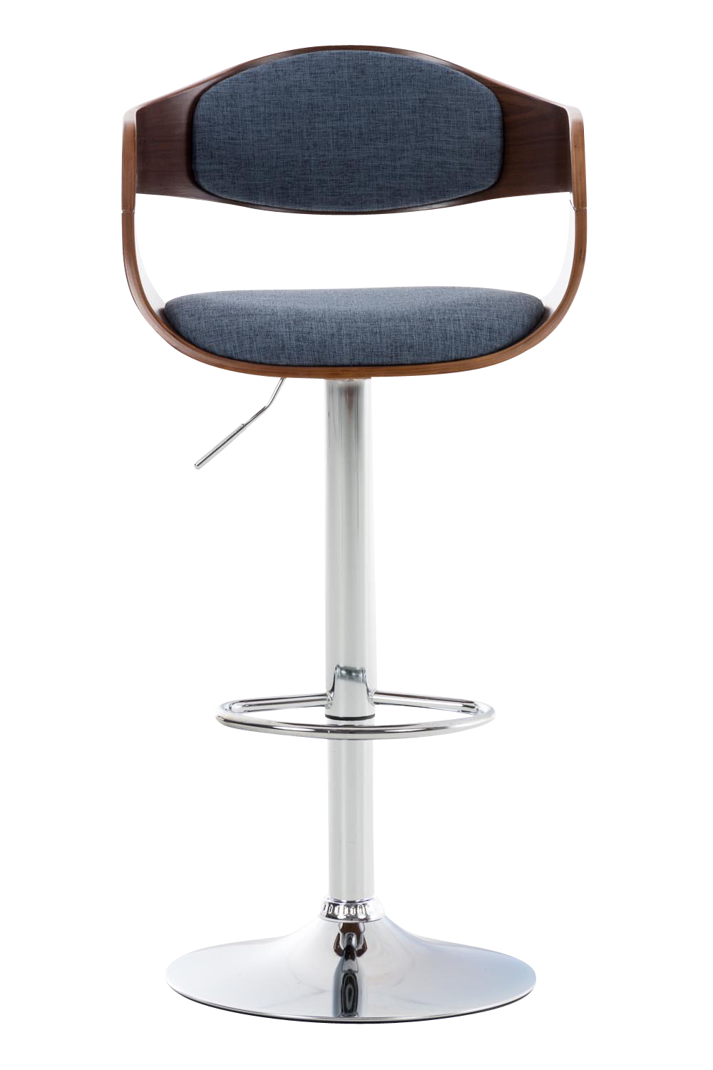 Barhocker Kingston C Stoff, walnuss/blau