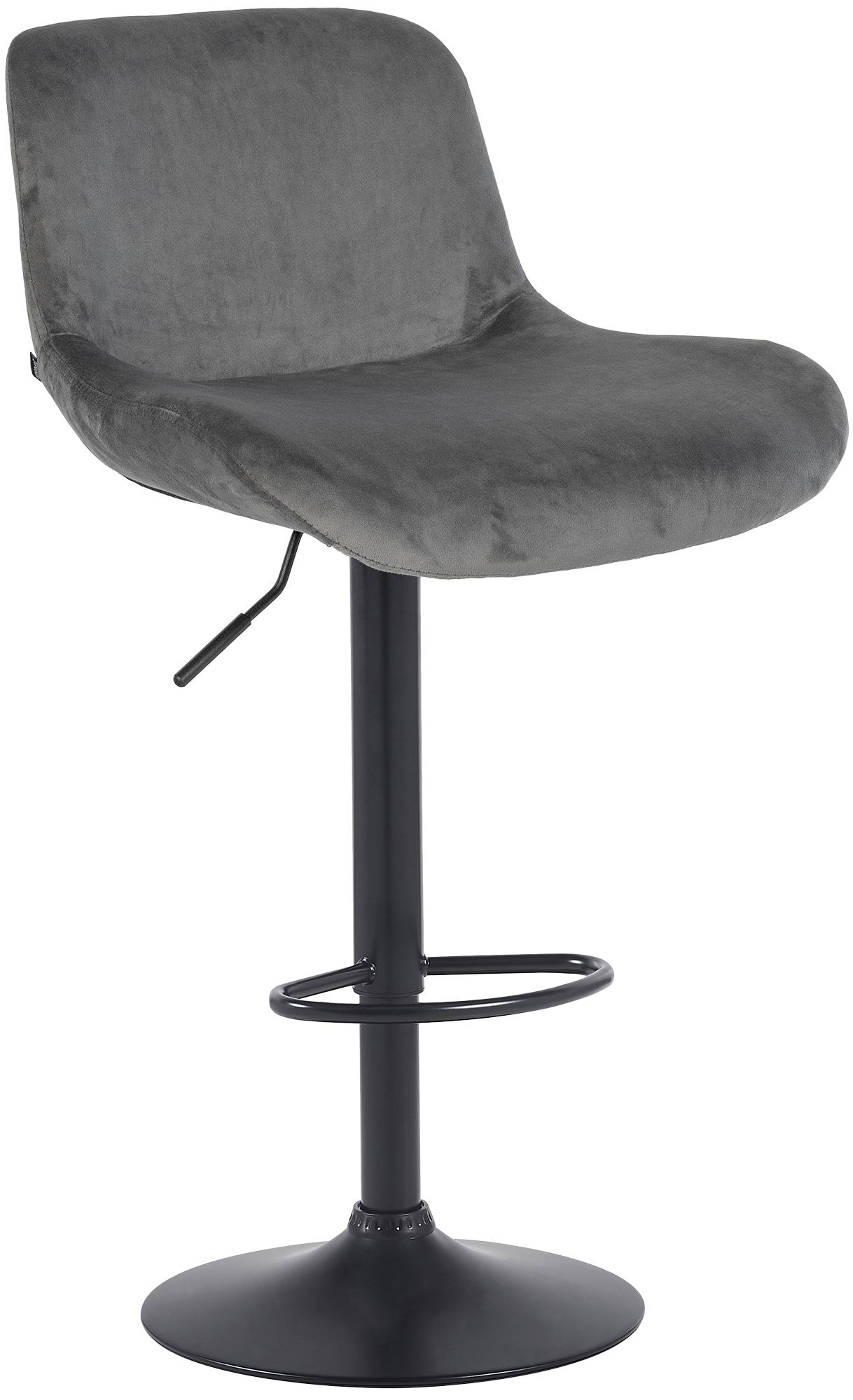 Barhocker Solon Schwarz Samt, dunkelgrau