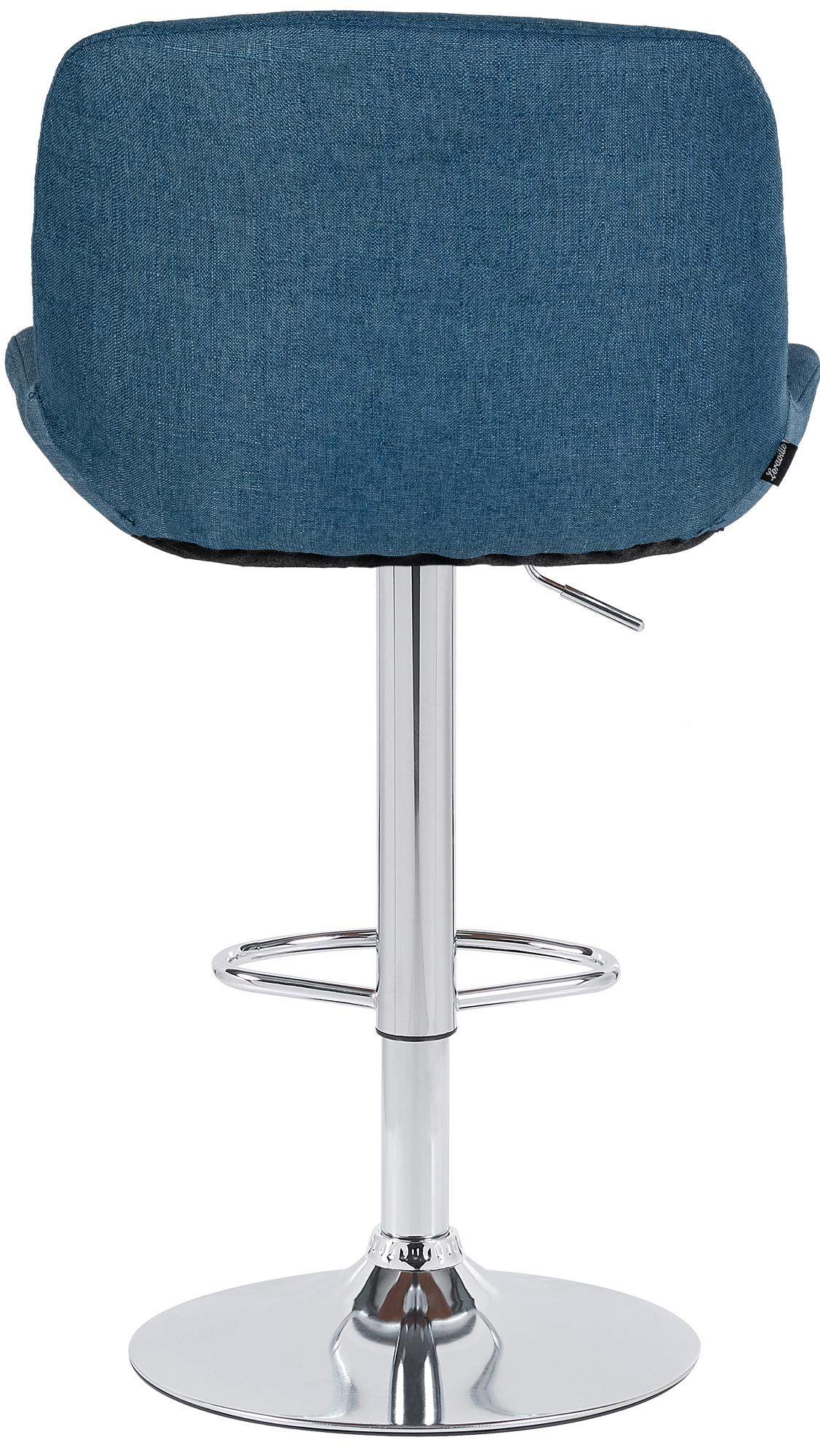 2er Set Barhocker Solon Chrom Stoff, blau