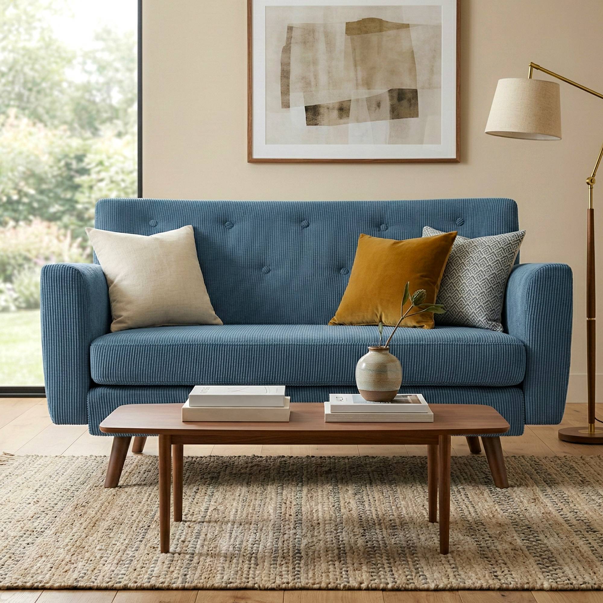 Sofa Kioni Cord, blau