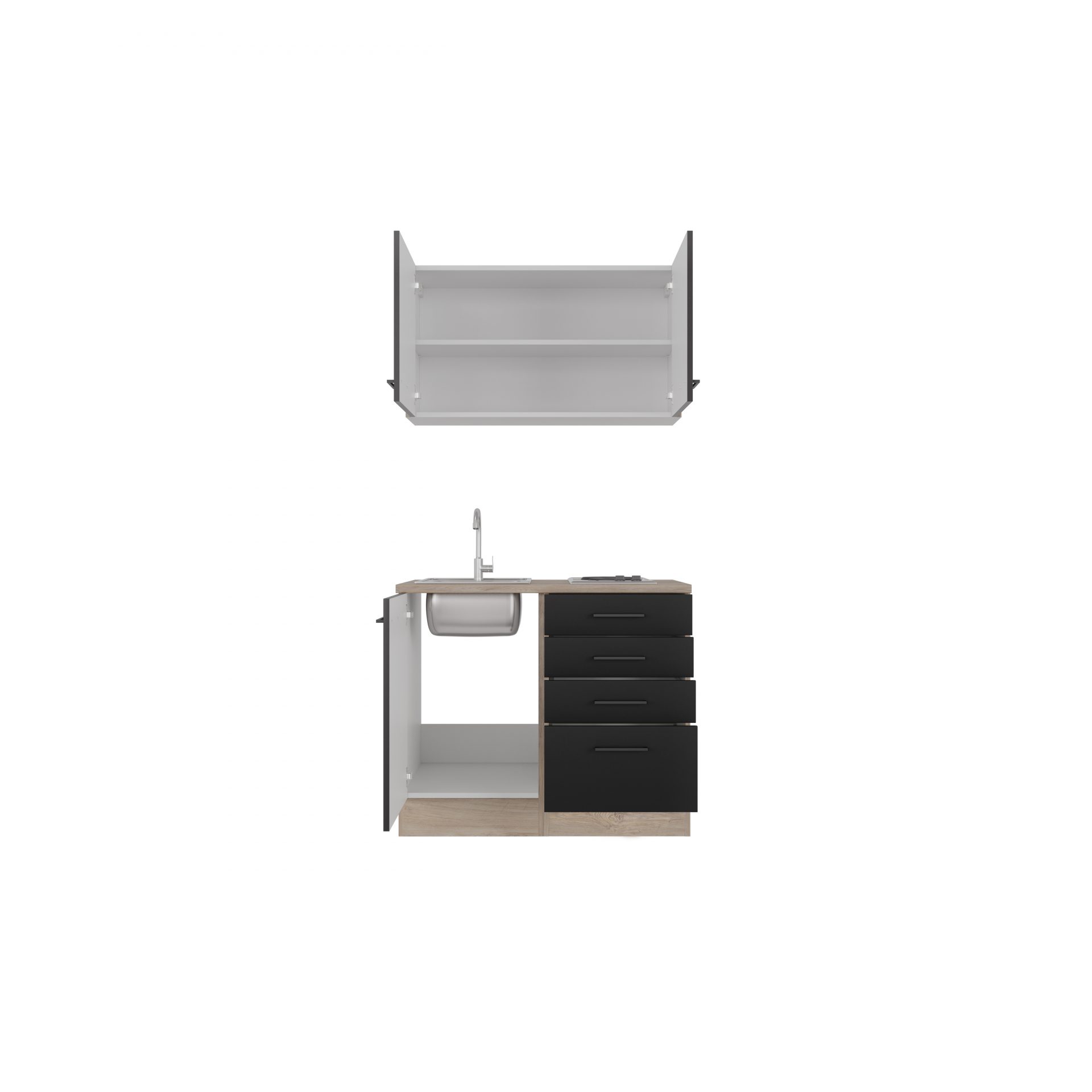 Miniküche Capri 100 cm mit E-Geräten