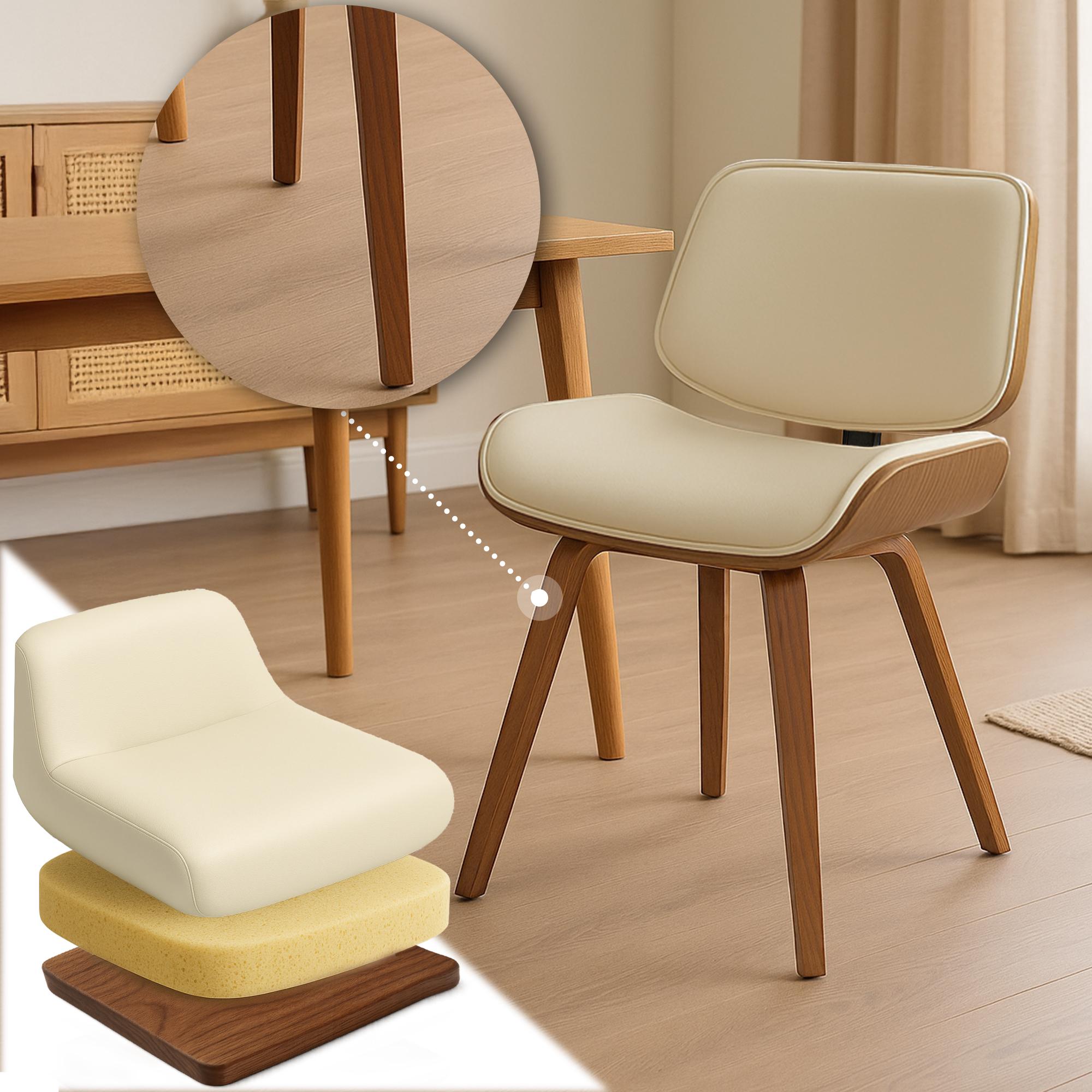Besucherstuhl Beverley Kunstleder, walnuss/creme