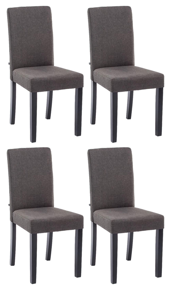 4er Set Esszimmerstuhl Ina Stoff schwarz, dunkelgrau