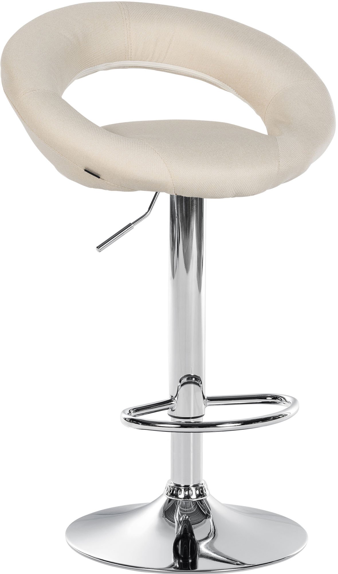 Barhocker Olinda Stoff chrom, creme