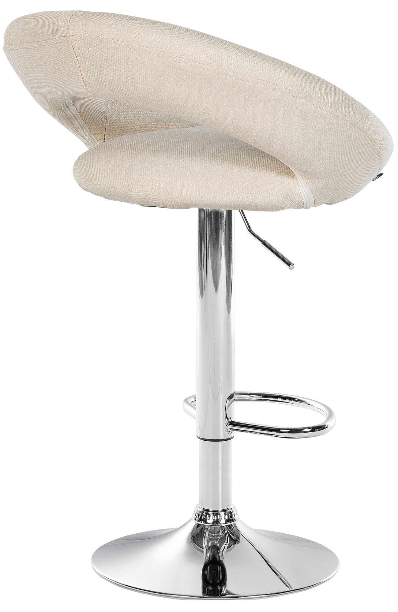 Barhocker Olinda Stoff chrom, creme