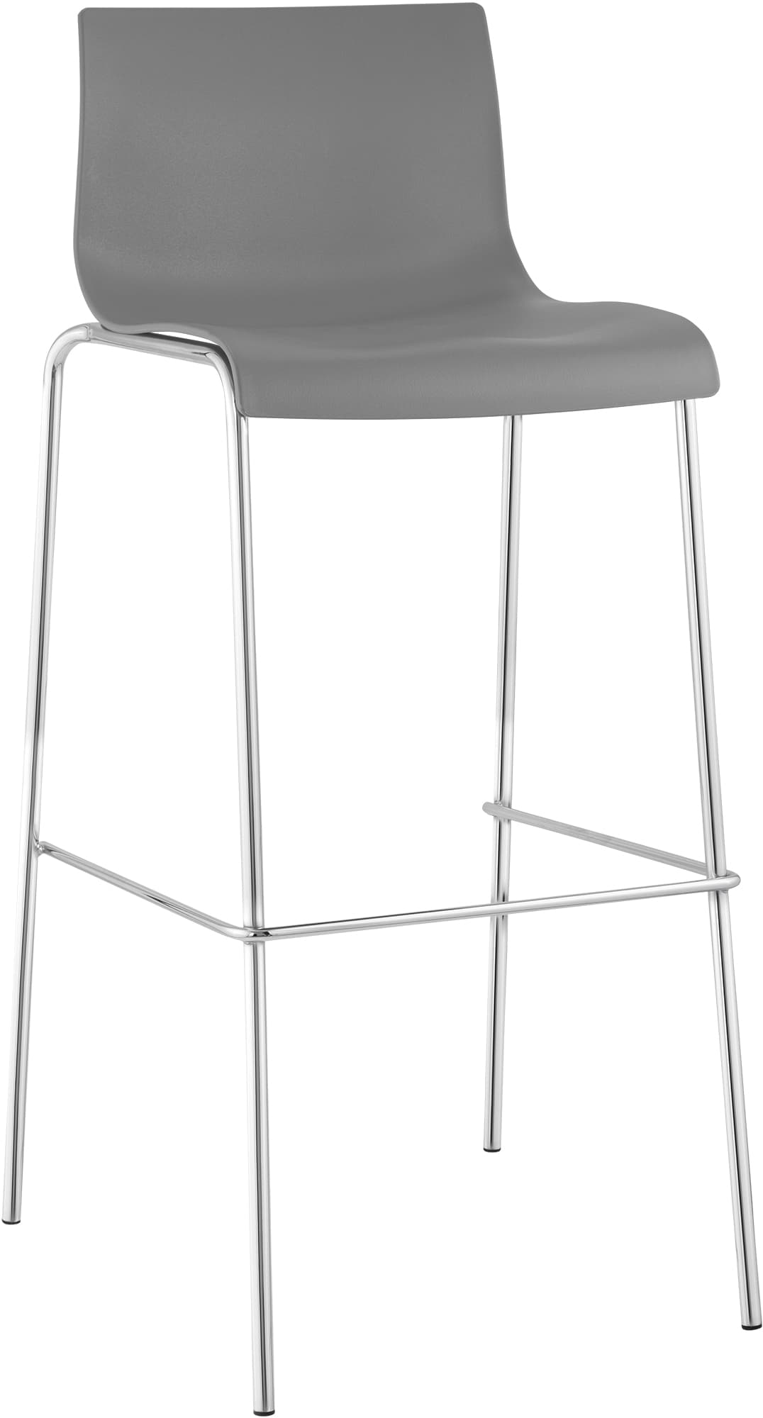Barhocker Hoover Chrom 4-Fuß Gestell, grau