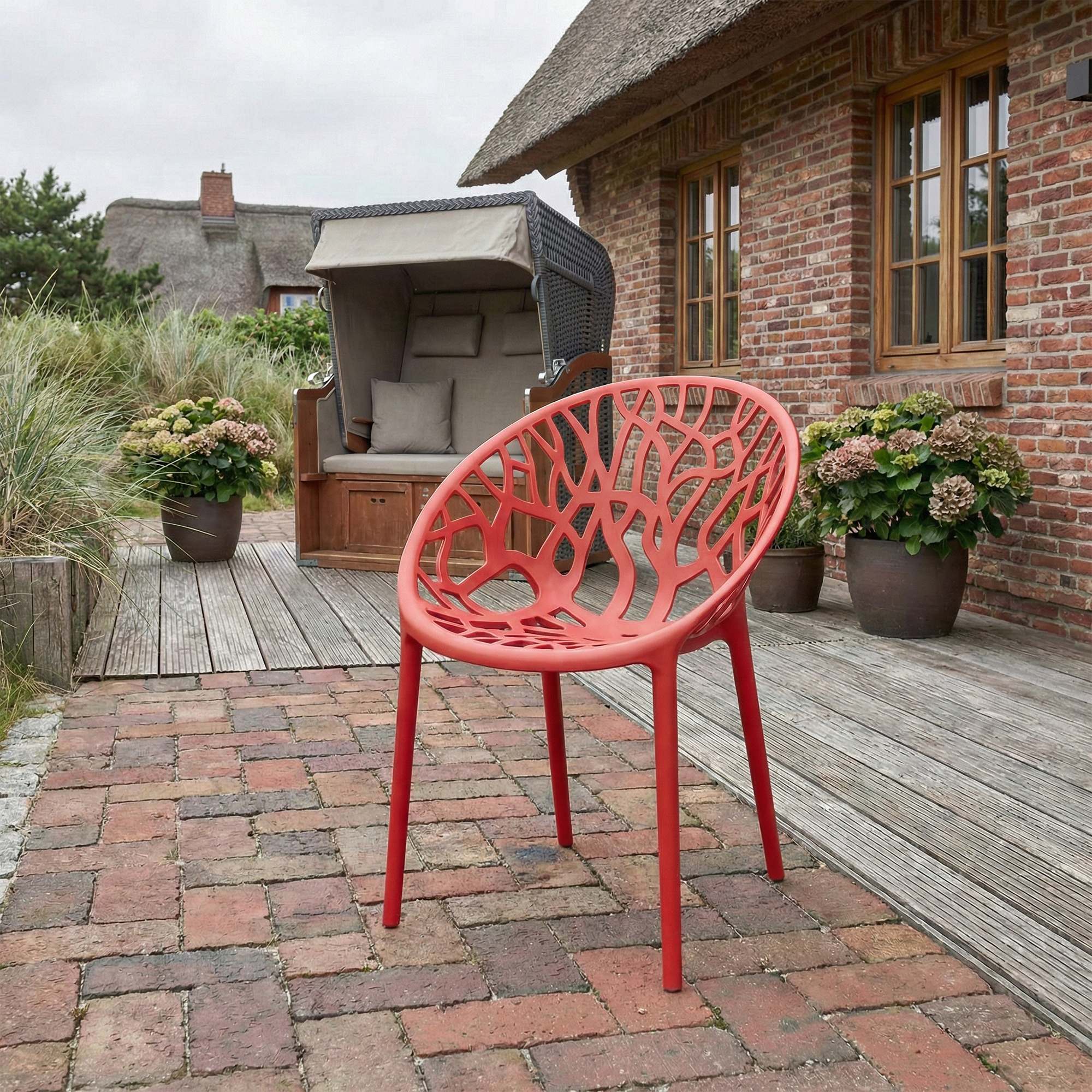 4er Set Stuhl Hope, rot