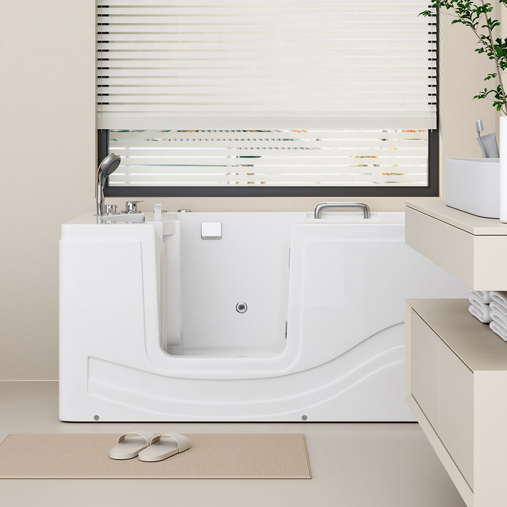 Seniorenbadewanne liegend mit Whirlpoolfunktion VITAL M - 153 x 76 cm Links