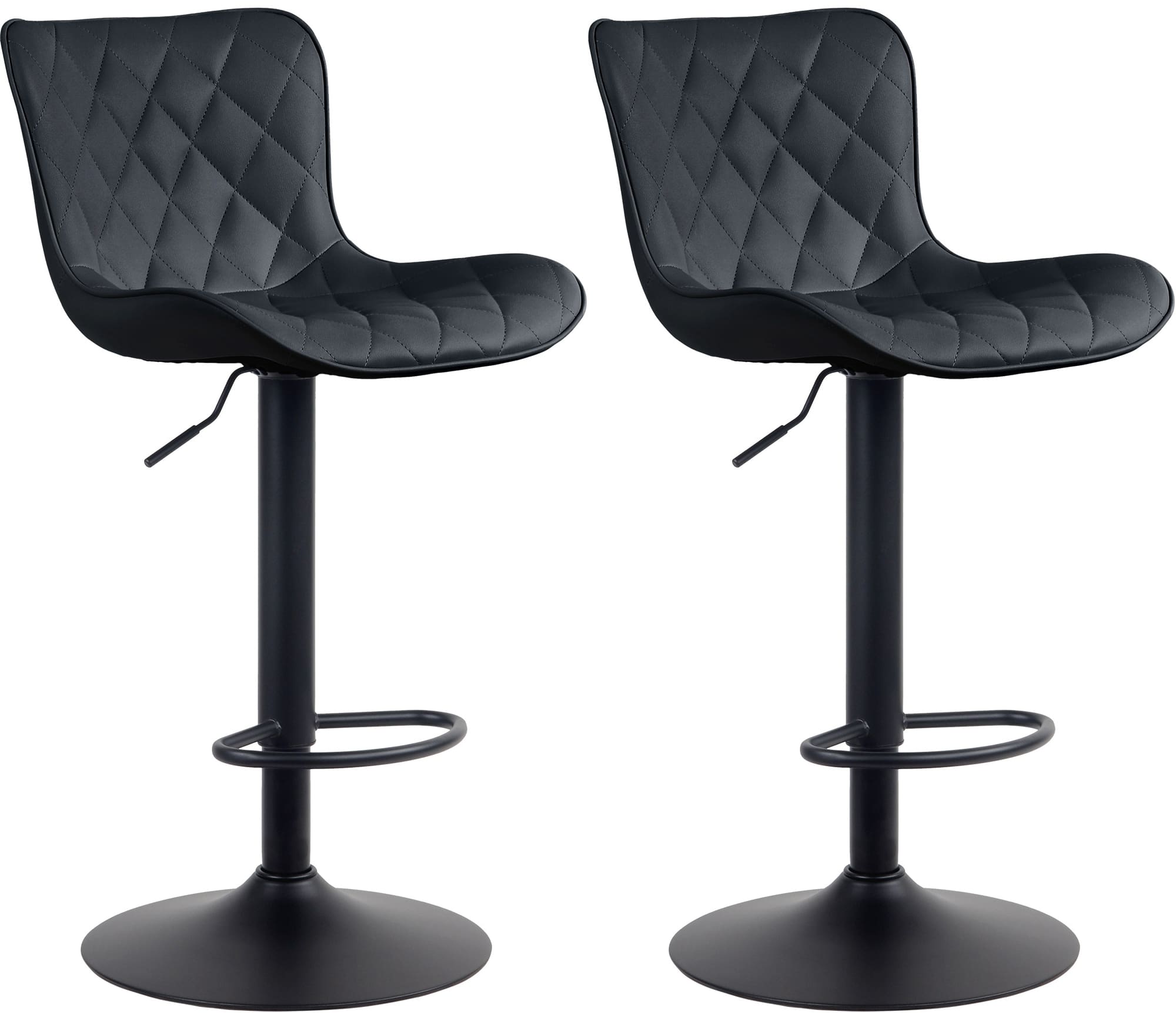 2er Set Barhocker Emma Kunstleder, schwarz